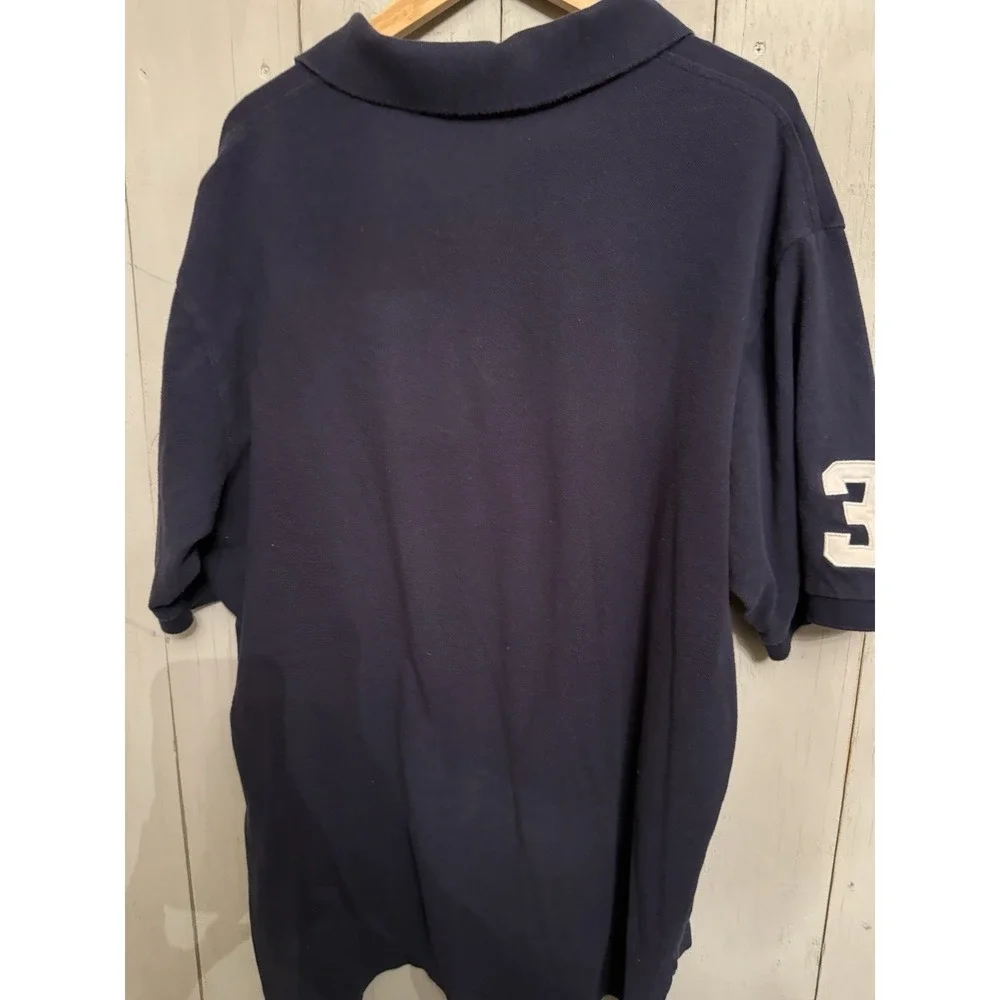 POLO RALPH LAUREN CUSTOM-FIT BIG WHITE PONY POLO 3 SHIRT NAVY BLUE MENS SIZE XLT
